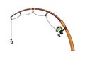 Fishing rod, vector Royalty Free Stock Photo