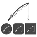 Fishing rod - vector icons set Royalty Free Stock Photo