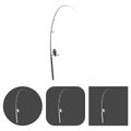 Fishing rod - vector icons set Royalty Free Stock Photo