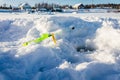 Fishing rod for winter fishing in the snow