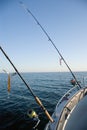 Fishing rods at sea. Royalty Free Stock Photo