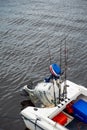 Fishing rods stuck on a boat Royalty Free Stock Photo