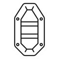 Fishing rubber boat icon, outline style
