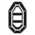 Fishing rubber boat icon, simple style
