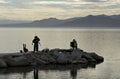Fishing at the Salton Sea Royalty Free Stock Photo