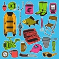 Fishing seamless pattern Royalty Free Stock Photo