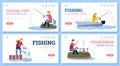 Fishing season, trip and adventure during catch fish, sport club for fisherman