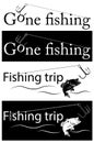 Fishing set logo, emblems, badges and design elements. Royalty Free Stock Photo