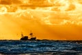 Fishing ship at sea