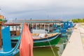 Fishing ships for excursion and travel purpose at pier during season, Maldives.