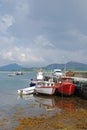 Fishing ships moored on quay