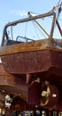 The fishing ships on shipyard on Kamchatka Royalty Free Stock Photo