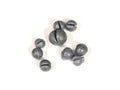 Fishing sinkers of different weight isolated Royalty Free Stock Photo