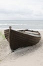 Fishing skiff boat on shore