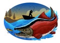 Fishing Sockeye Salmon Fish Illustration Royalty Free Stock Photo