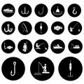 Flat fishing solid icon vector design