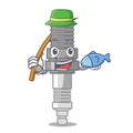 Fishing spark plug isolated with the mascot
