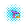 Fishing speargun icon, comics style