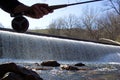 Fishing the Spillway Royalty Free Stock Photo