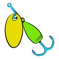 Fishing spinner icon, icon cartoon