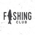 Fishing sport club. Vector illustration. Royalty Free Stock Photo