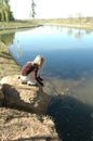 Fishing With a stick Royalty Free Stock Photo