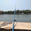 Fishing stick on the lake