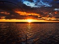 Fishing at sunset