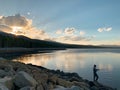 Fishing at Sunset in Twin Lakes, Colorado