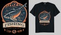 Fishing t-shirt design vector illustration template. Royalty Free Stock Photo