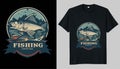 Fishing t-shirt design vector illustration template. Royalty Free Stock Photo