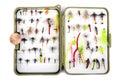 Fishing Tackle Box Filled with Small Hand Tied Flies