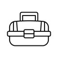 Fishing tackle box icon. Case or box container for wobbler and gear fishing equipment Royalty Free Stock Photo
