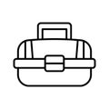 Fishing tackle box icon. Case or box container for wobbler and gear fishing equipment Royalty Free Stock Photo