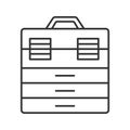 Fishing tackle box linear icon Royalty Free Stock Photo