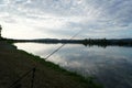 Fishing tackle photographed while fishing on the Danube on a midsummer afternoon Royalty Free Stock Photo