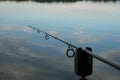 Fishing tackle photographed while fishing on the Danube on a midsummer afternoon Royalty Free Stock Photo