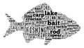 Fishing Tag Cloud - vector illustration Royalty Free Stock Photo