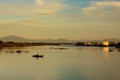 Fishing at Thu Bon river, Quang Nam, Vietnam Royalty Free Stock Photo