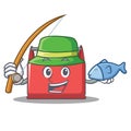 Fishing tool box character cartoon