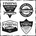 Fishing tournament set of four vector emblems Royalty Free Stock Photo