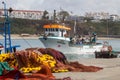 Fishing boat entering the port of Sines, Portugal
