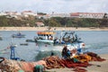 Fishing boat entering the port of the Portuguese town of Sines