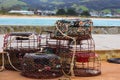 Fishing traps on a beach pier in Australia Royalty Free Stock Photo