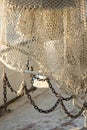 Fishing trawl net in a trawler boat