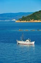 Fishing trawler among Greek islands