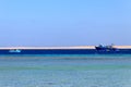 Fishing trawler and old fishing boat sails at Red sea in Hurghada, Egypt Royalty Free Stock Photo