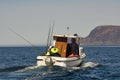 fishing trip in a small cutter on the atlantic in norway. On the fjord Royalty Free Stock Photo