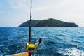 Fishing trolling with motor boat Royalty Free Stock Photo