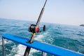 Fishing trolling tuna with a boat in the Andaman sea, coast Thai Royalty Free Stock Photo